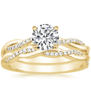 1.5 Carat Copper round ring cubic zirconia twisting infinity Pave set