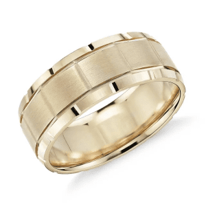 14K Gold Inlay technology Brick style Ring