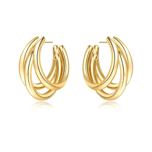 14K Gold Plated chunky Hoop earrings
