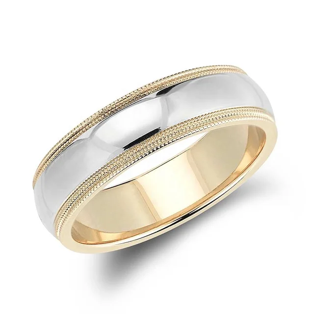 14K Yellow Gold Lining with silver centre design