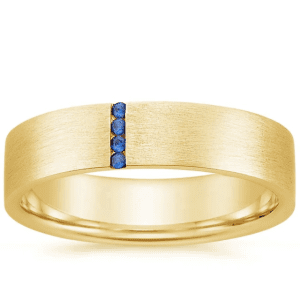14K Yellow Gold Sapphire embedded stone Ring