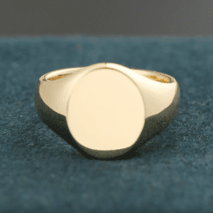 18K Gold Blank Engraved Ring Blank Plain Signet Ring
