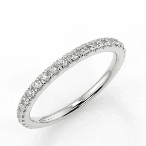 18K Platinum White moissanite band ring
