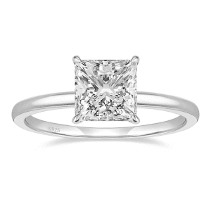 2 Carat S925 Sterling Silver princess cut cubic zirconia ring
