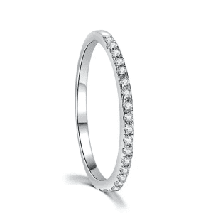 2mm S925 Sterling Silver Cubic Zirconia eternity band