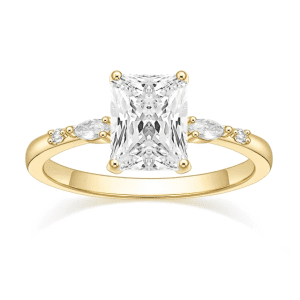 3 carat Copper Radiant Cut Cubic Zirconia ring