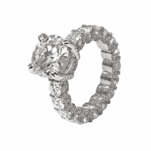 5 Carat Iced Out round cut D vvs moissanite 925 Sterling Silver ring