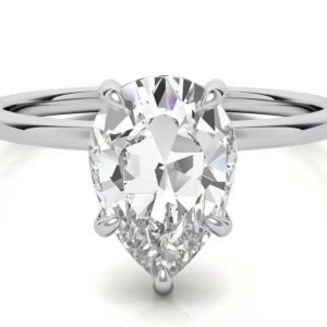5 carat Pear Cut D Moissanite S925 Sterling Silver Ring