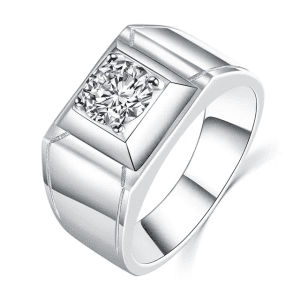 925 Sterling Silver , 1 carat moissanite ring