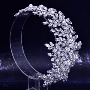 Bridal flower inspired Headdress rhinestone piece