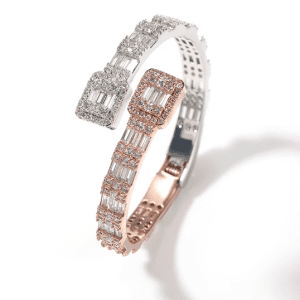 Cubic Zirconia Bangle Micropave Square Bracelet