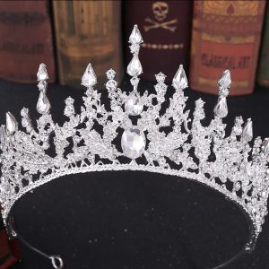 Elegant bridal rhinestone tiara crown