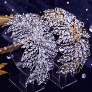 Handmade crystal hair vine silver rhinestone headpiece