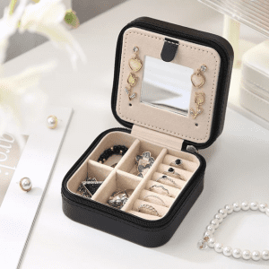Mini Patent Leather small travel jewellery Box Organiser