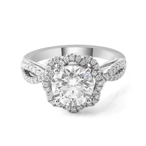 Original Round brilliant cut moissanite platinum ring
