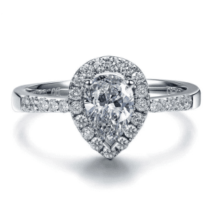 Pear Cut D VVS Moissanite 710mm S925 Sterling silver gold plated ring
