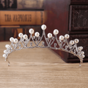 Pearl & Rhinestone Headband silver crown