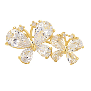 Rhinestone crystal butterfly pin brooche