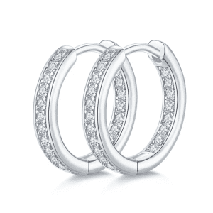 S925 Sterling Silver Moissanite Hoop earrings 0.32 CT