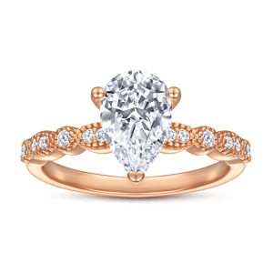 S925 Sterling Silver Pear Shaped ring with marquise band design