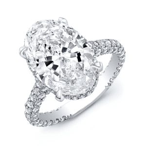 S925 Sterling Silver micropave oval 5A Cubic Zirconia halo ring
