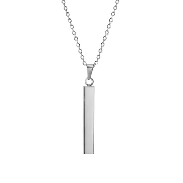 Stick Pendant Chain Necklace stainless steel bar